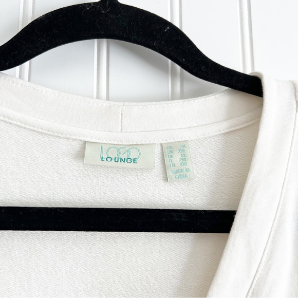 LOGO Lounge by Lori Goldstein 1X Zip Front Cardigan with Lace Back - Picture 2 of 4